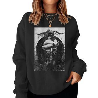 Occult Gothic Dark Satanic Unholy Witchcraft Emo Goth Girl Women Sweatshirt | Mazezy