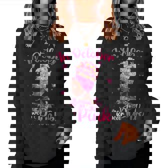 In October We Wear Pink Black Afro Breast Cancer Women Sweatshirt | Mazezy