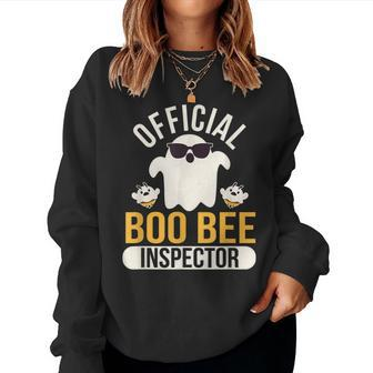 Official Boo Bee Inspector Halloween Humor Ghost Women Sweatshirt - Monsterry CA