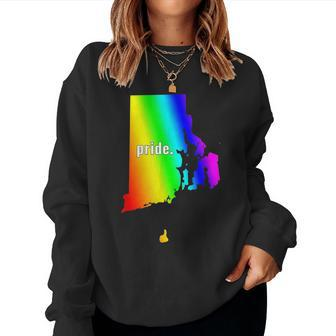 The Official Gay Pride Rhode Island Rainbow Women Sweatshirt | Mazezy