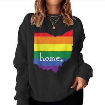 Ohio Gay Pride Lgbt Rainbow Home State Women Sweatshirt | Mazezy