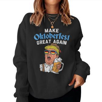 Make Oktoberfest Great Again Trump Drink Beer Women Sweatshirt | Mazezy