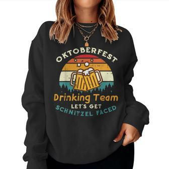 Oktoberfest Team Lets Get Schnitzel Faced German Women Sweatshirt - Thegiftio UK