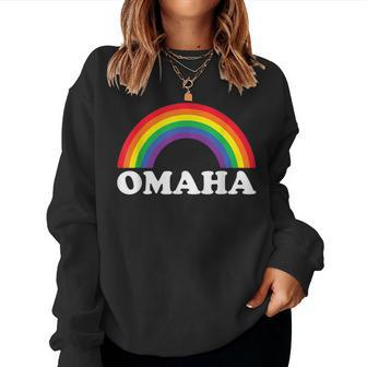 Omaha Rainbow Lgbtq Gay Pride Lesbians Queer Women Sweatshirt | Mazezy
