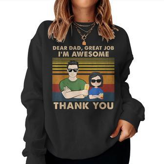 One Daughter Dear Dad Great Job Im Awesome Thank You Women Sweatshirt | Mazezy