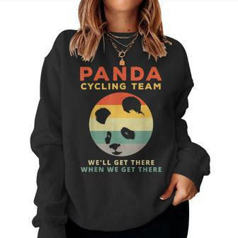 Panda Cycling Team Quote Panda Bear Vintage Women Sweatshirt | Mazezy