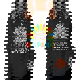 Hispanic Heritage Month Colorful Sunflower Flag Root Latino Women Sweatshirt | Mazezy