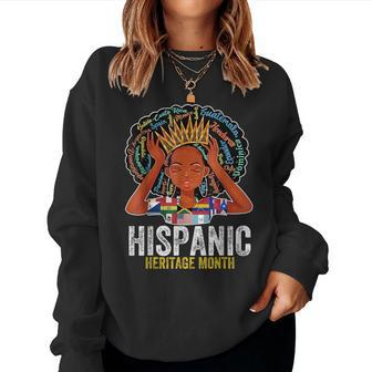 Hispanic Heritage Month Latina Girls Latino Countries Flags Women Sweatshirt - Seseable