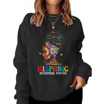 Hispanic Heritage Month Latina Girls Latino Countries Flags Women Sweatshirt | Mazezy