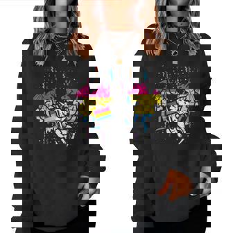 Pansexual Flag Dragons Lgbt Pan Pride Stuff Animal Women Sweatshirt | Mazezy