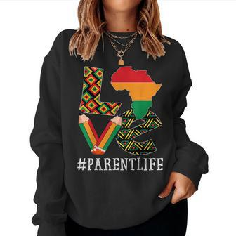 Parent Love Map African American Women Black History Month Women Crewneck Graphic Sweatshirt - Seseable