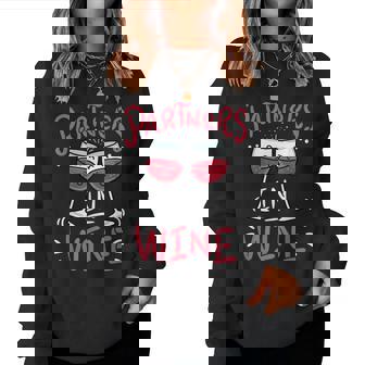Partners In Wine Drinking Women Sweatshirt | Mazezy