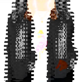 Patriotic Flamingo Sunglass Graphic 4Th Of July Usa Flag Patriotic Sweatshirt | Mazezy