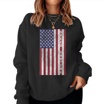 Patriotic Speed Skating - Retro American Flag Graphic Patriotic Women Sweatshirt | Mazezy