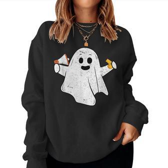 Pe Teacher Ghost Spooky Vibes Vintage Halloween For Teacher Women Sweatshirt | Mazezy