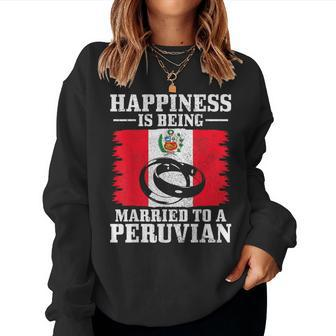 Peruvian Wife Husband Married Wedding Peru Flag Women Sweatshirt | Mazezy