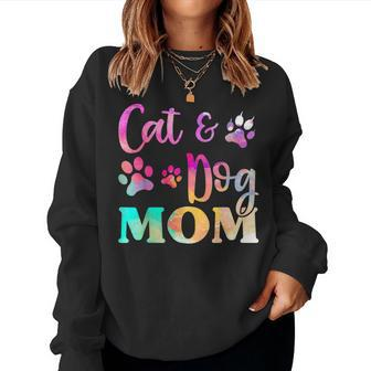 Pet Cat Dog Mom For Women Mothers Day Women Crewneck Graphic Sweatshirt - Thegiftio UK