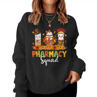 Pharmacy Squad Turkey Thanksgiving Pumpkin Fall Pharm Tech Women Sweatshirt - Seseable