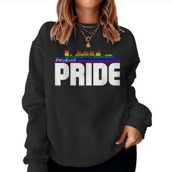 Phoenix Skyline Rainbow Lgbt Pride Women Sweatshirt | Mazezy