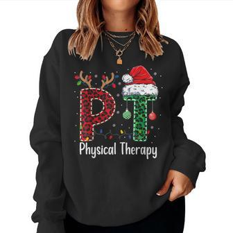 Physical Therapy Christmas Santa Hat Pt Therapist Xmas Women Sweatshirt - Seseable