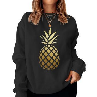 Pineapple Gold Cute Beach T For Kid Vacation Women Sweatshirt - Seseable