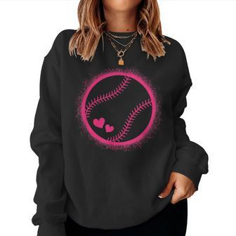 Pink Baseball Softball Lover Girls Women Sweatshirt - Monsterry