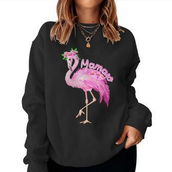 Pink Flamingo Mamaw Bird Christmas Matching Family Women Sweatshirt | Mazezy