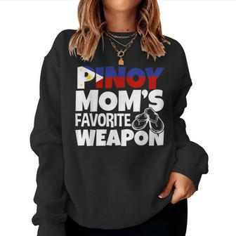 Pinoy Mom's Favorite Weapon Filipino Women Sweatshirt | Mazezy