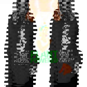 Plant Powered Feminist Warrior Fitness Gym Workout Saying Plant Lover Sweatshirt | Mazezy