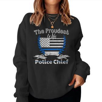 Police Chief Proud Wife Graphic Women Sweatshirt | Mazezy
