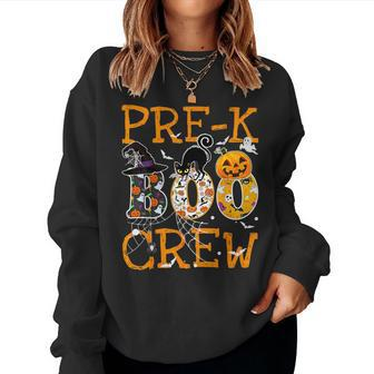 Pre-K Boo Crew Vintage Halloween Costumes For Pre-K Teachers Women Sweatshirt - Seseable