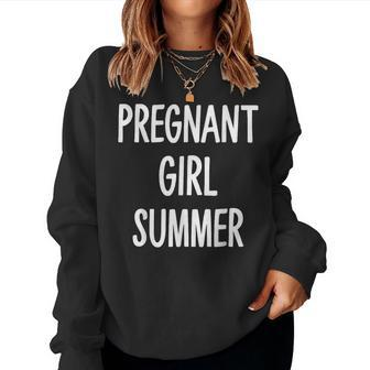 Pregnant Girl Summer Baby Announcement For New Mom Women Sweatshirt | Mazezy CA