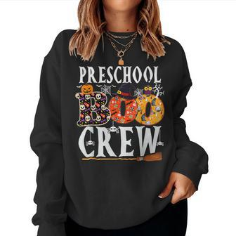 Preschool Boo Crew Teacher Halloween Costume Women Sweatshirt - Seseable