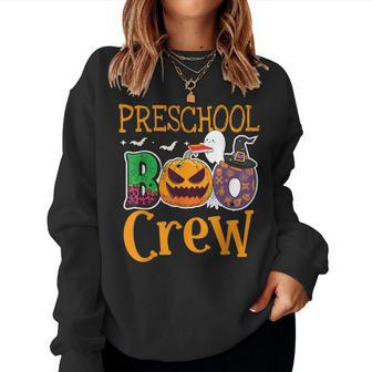 Preschool Boo Crew Pre-K Teachers Students Halloween Women Sweatshirt | Mazezy