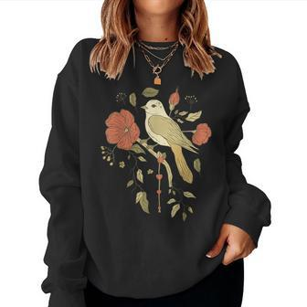 Pretty Bird With Flowers Women Sweatshirt | Mazezy