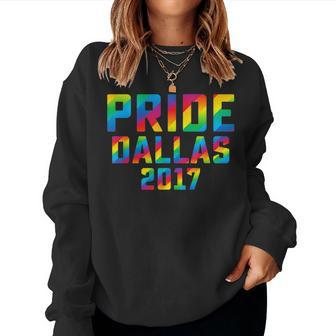 Pride Dallas 2017 Gay Pride Homosexuality Rainbow Flag Women Sweatshirt | Mazezy