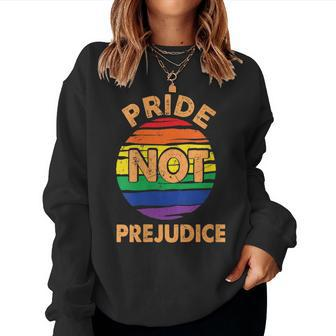 Pride Not Prejudice Lgbt Gay Pride Retro Vintage Women Sweatshirt | Mazezy