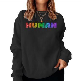 Pride Rainbow Human Lgbtq Support Inclusiveness Equality Women Sweatshirt | Mazezy