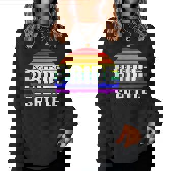 Pride Seattle Rainbow Flag Lgbt Festival Parade Women Sweatshirt | Mazezy