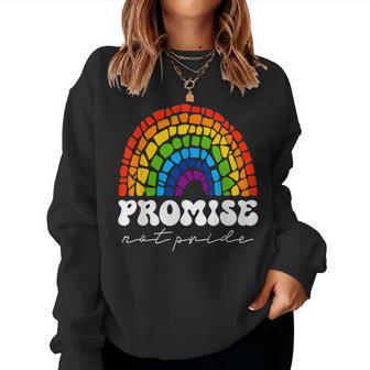 Promise Not Pride Lgbt Christian Rainbow Retro Gods Promise Women Sweatshirt | Mazezy CA