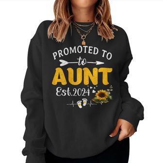 Promoted To Aunt 2024 First Time New Aunt Women Sweatshirt - Seseable