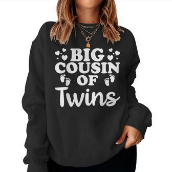 Promoted To Big Cousin Of Twins Baby Announcement Boys Girls Women Sweatshirt | Mazezy UK