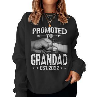 Promoted To Great Grandad 2022 Fathers Day First New Grandpa Grandpa Women Sweatshirt | Mazezy CA