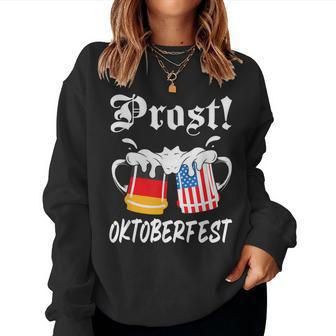 Prost Beer German American Oktoberfest Octoberfest Bier Women Sweatshirt - Seseable