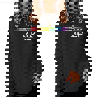 Proud Ally Bars Equality Lgbtq Rainbow Flag Gay Pride Ally Women Sweatshirt | Mazezy