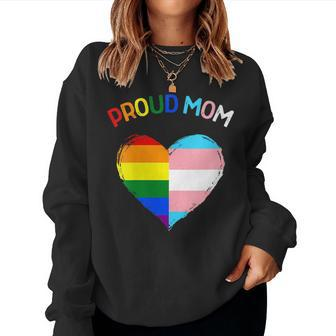 Proud Ally Lgbtq Transgender Proud Mom Proud Trans Mom Women Sweatshirt | Mazezy