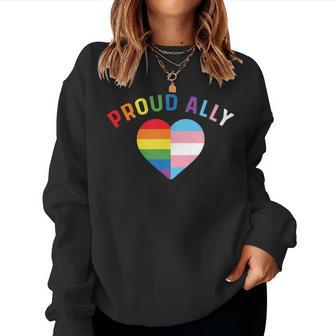 Proud Ally Mom Lgbt Transgender Lgbtq Pride Trans Flag Women Sweatshirt | Mazezy
