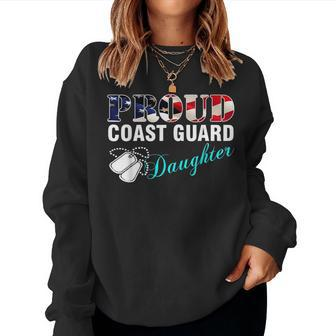 Proud Coast Guard Daughter With American Flag For Daughter Women Sweatshirt | Mazezy