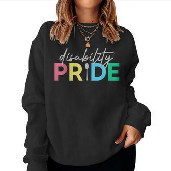 Proud Disabled Disability Pride Month Awareness Men Women Pride Month s Women Sweatshirt | Mazezy