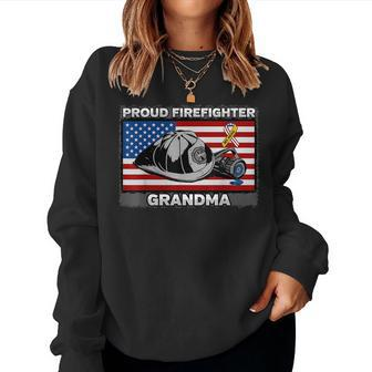 Proud Fire Fighter Grandma Women Sweatshirt | Mazezy DE